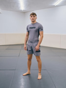 MANTO LOGO DUAL FIGHT SHORTS-grey